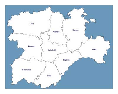 Mapa de provincias de Castilla y León